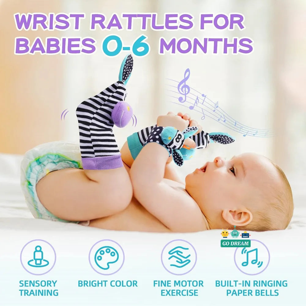 Newborn Wrist Rattles And Foot Finder Socks