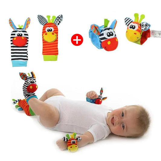 Baby Foot Wrist Rattles Plush Toy