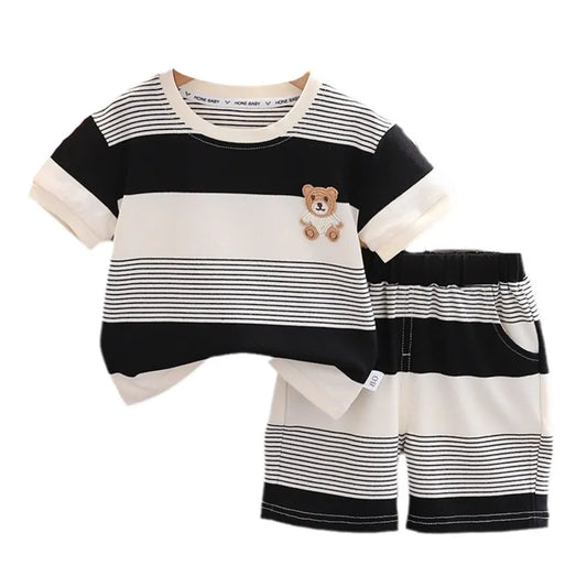 Baby Boy Striped T-Shirt Shorts Suit