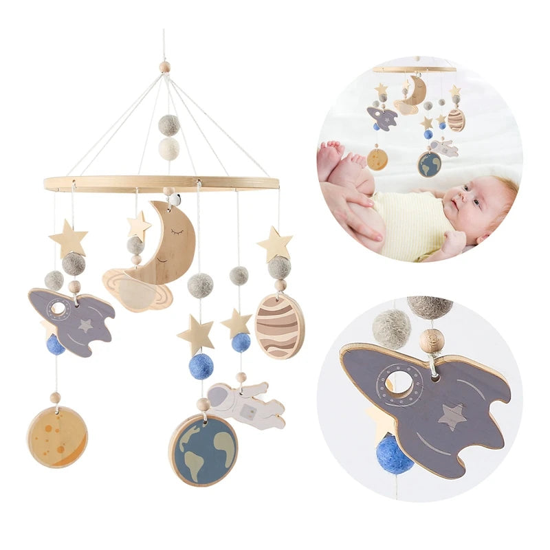 Baby Crib Wooden Rattle Toy