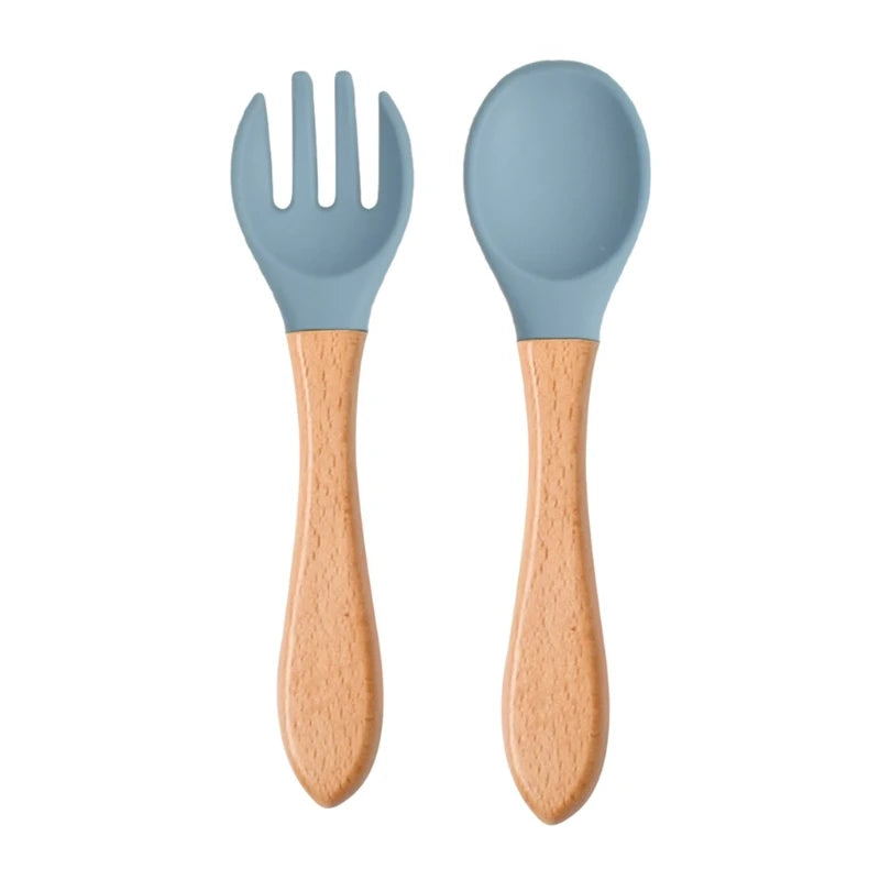 Baby Wooden Feeding Spoon Fork Set