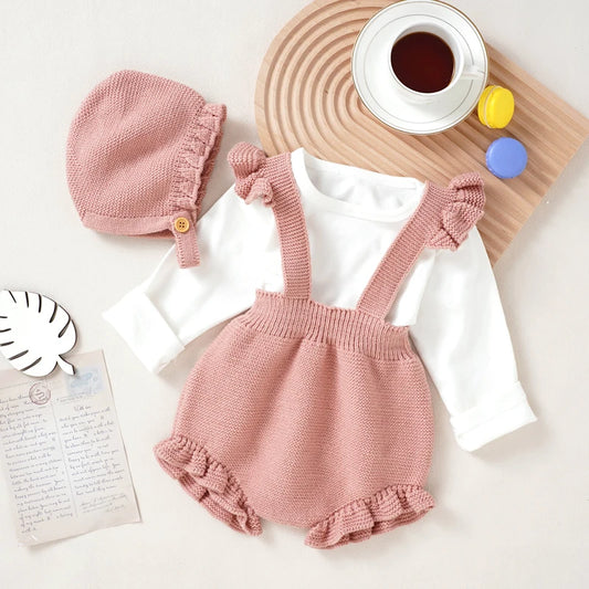 Baby Girl Knitted Ruffle Onesie