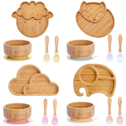 Bamboo Baby Feeding Tableware Set