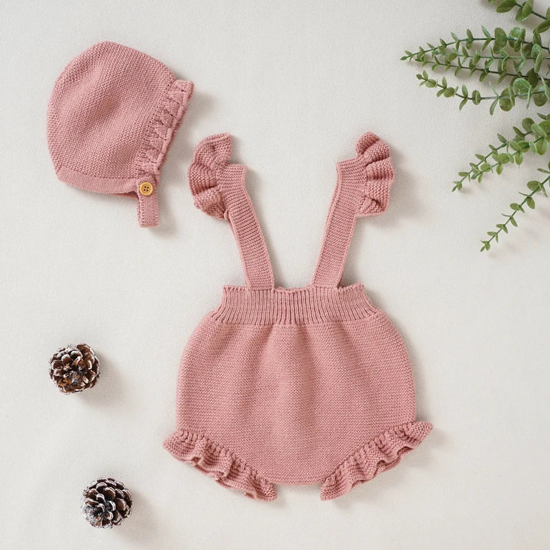 Baby Girl Knitted Ruffle Onesie