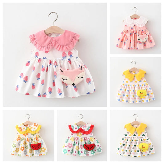 Baby Girls' Printed Sleeveless Cute Dress